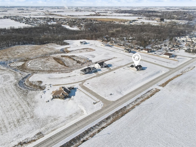 view of snowy aerial view