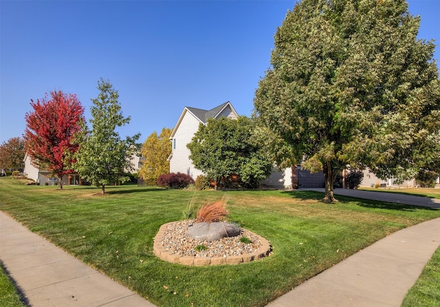 view of home's community with a yard