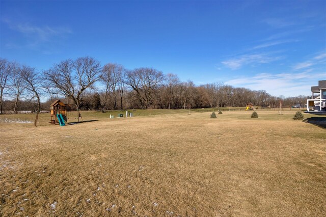 view of yard featuring a playground