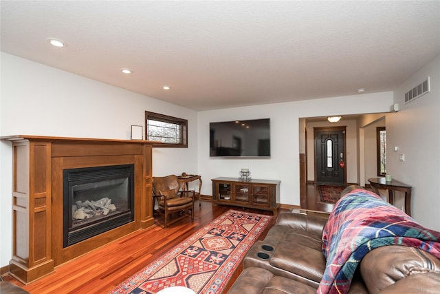 living room featuring hardwood / wood-style flooring