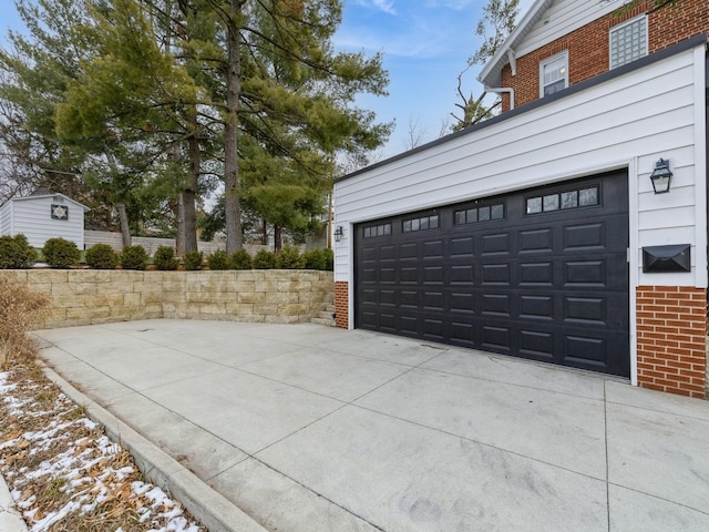 view of garage