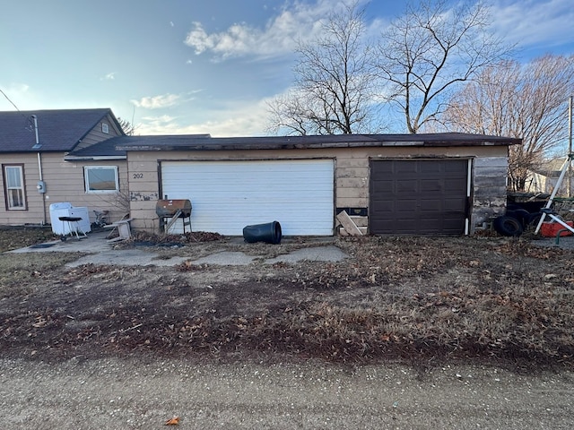 view of garage