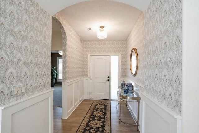 doorway featuring hardwood / wood-style floors