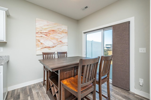 dining area featuring light hardwood / wood-style flooring