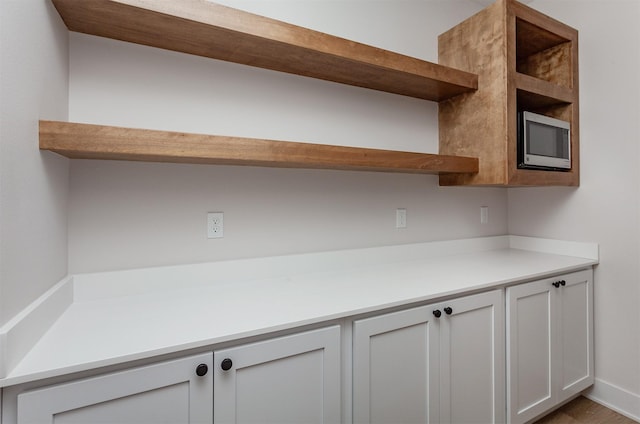 kitchen with white cabinetry