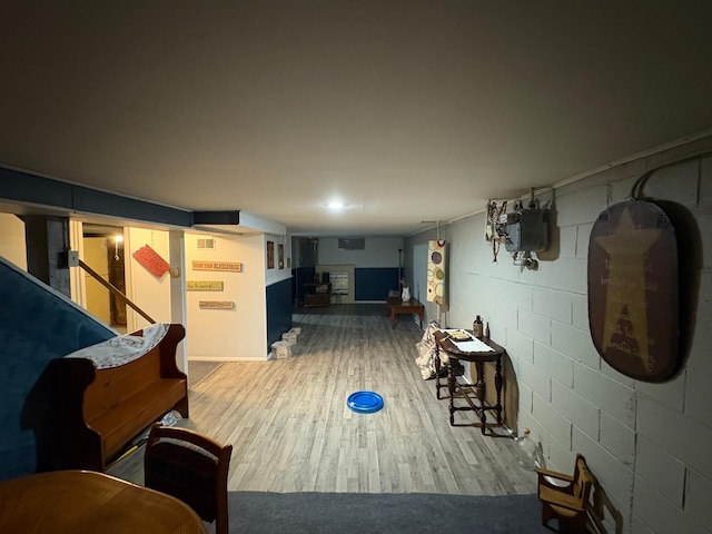 living room featuring wood-type flooring