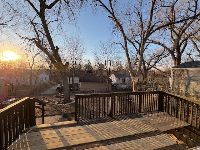 view of deck at dusk