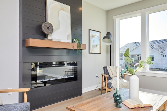 interior space with hardwood / wood-style flooring