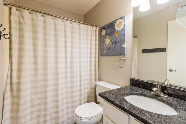 bathroom with toilet and vanity