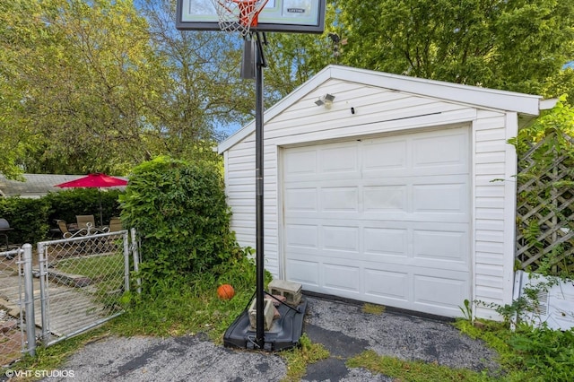 view of garage