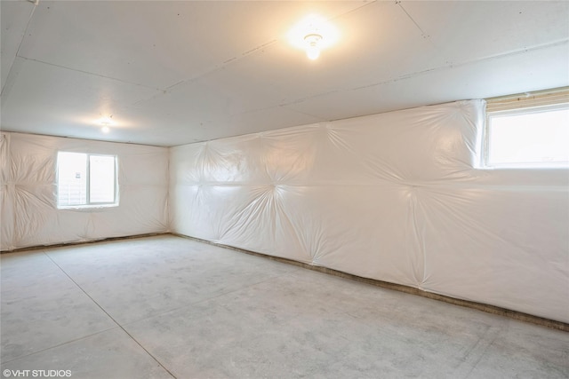 basement with plenty of natural light