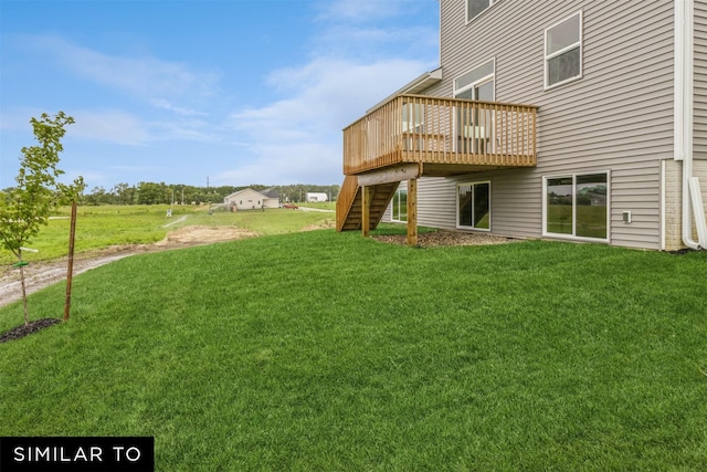 view of yard featuring a deck