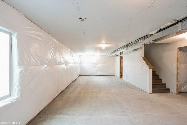 below grade area with stairway