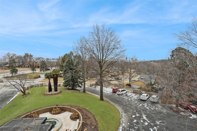 view of community featuring a lawn