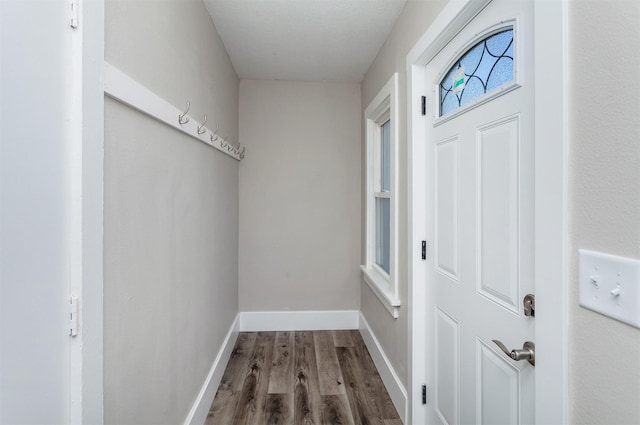 doorway to outside with hardwood / wood-style floors