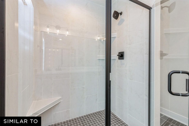 bathroom featuring walk in shower