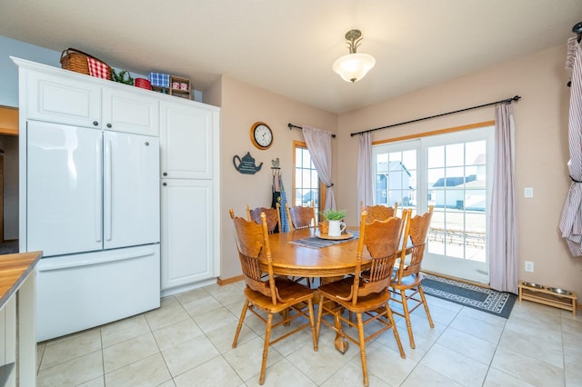 view of tiled dining room