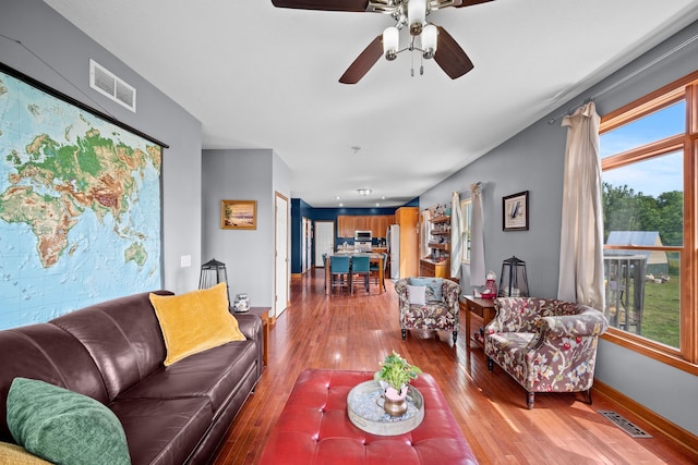 living room with light wood-type flooring