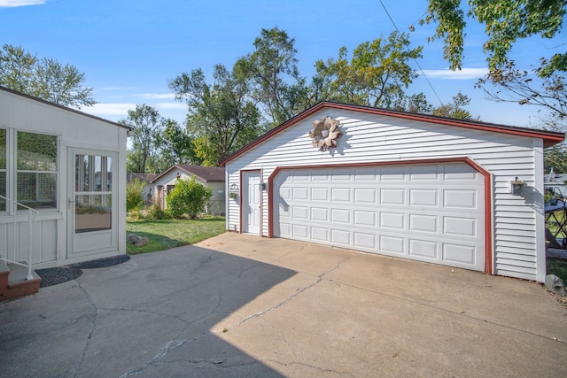 view of garage