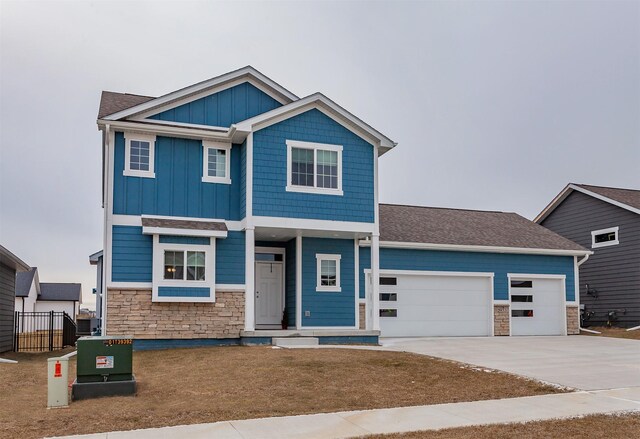 view of front of property featuring a garage