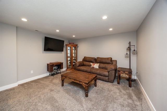 living room featuring carpet flooring