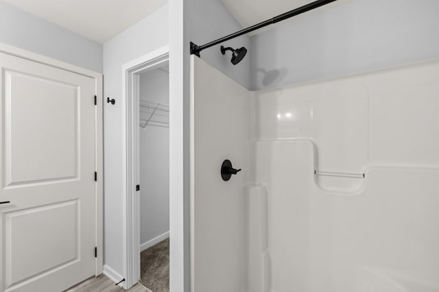 bathroom with a shower