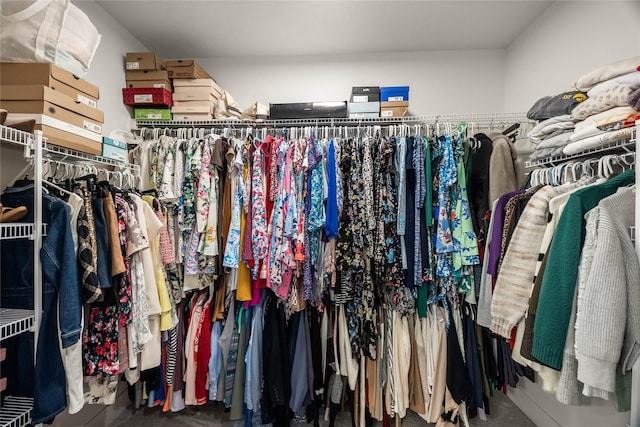 walk in closet featuring carpet floors