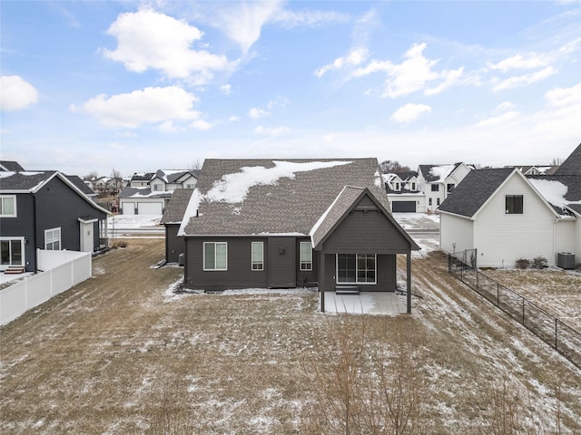 view of front of home with central AC