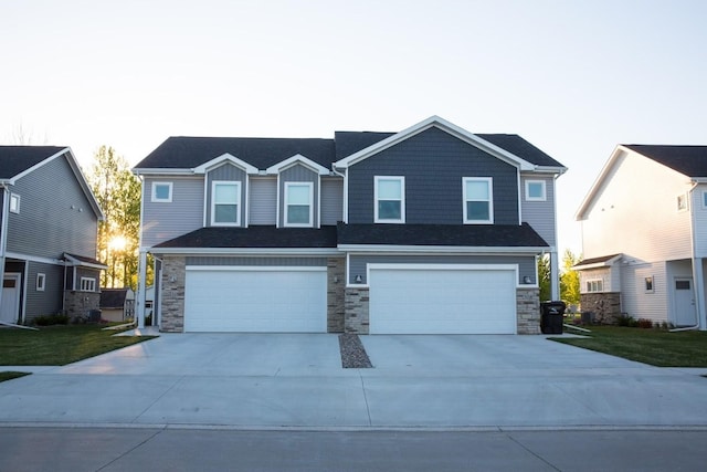 view of front of house with a garage