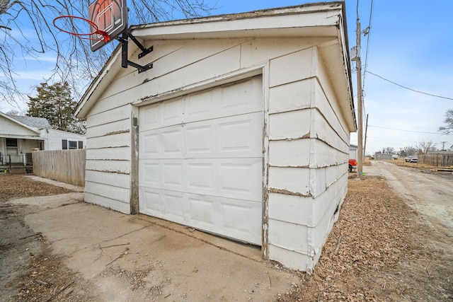 view of garage