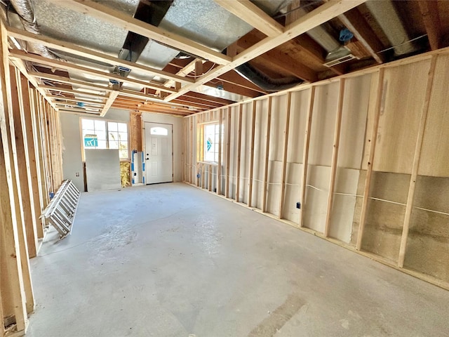 basement with a healthy amount of sunlight