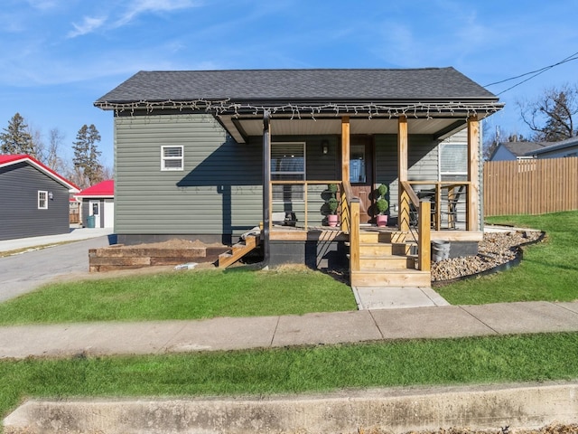 view of front facade featuring covered porch