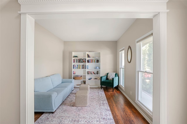 sitting room featuring hardwood / wood-style floors