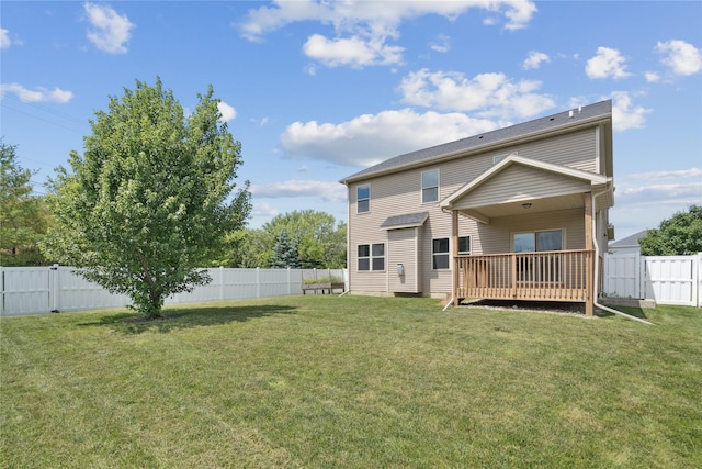 16924 Prairie Dr, Clive, IA 50325 - rear view of house with a fenced backyard and a wooden deck