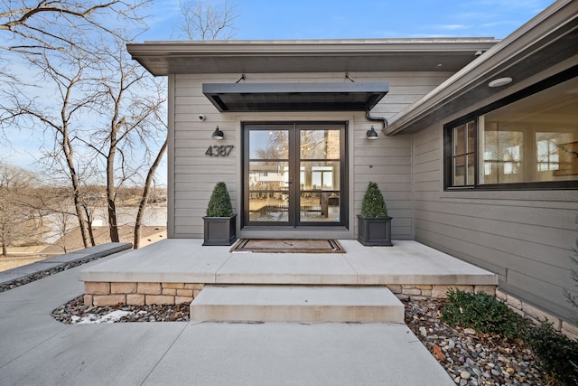 view of exterior entry with french doors