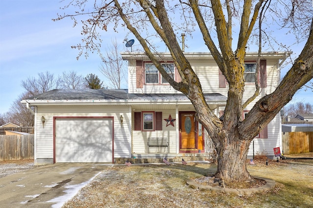 view of front of home with a garage