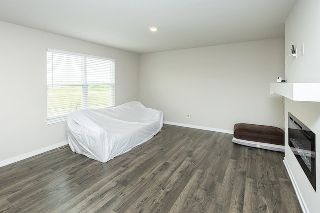 bedroom featuring dark wood-type flooring