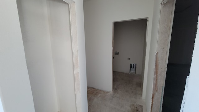 hallway with heating unit