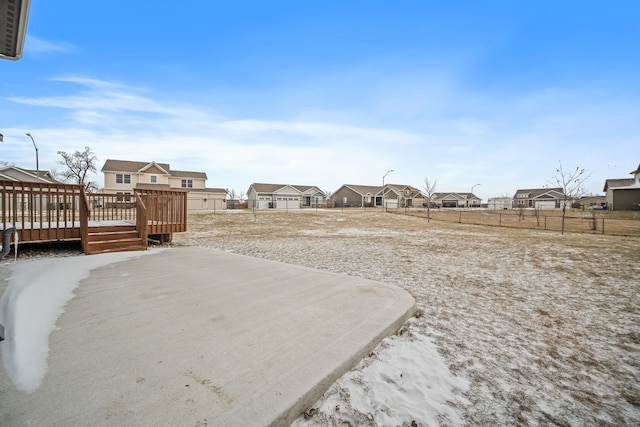 view of yard with a deck