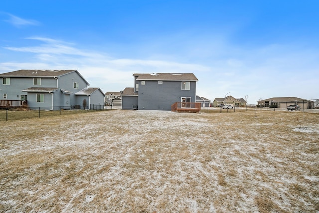 view of yard with a deck