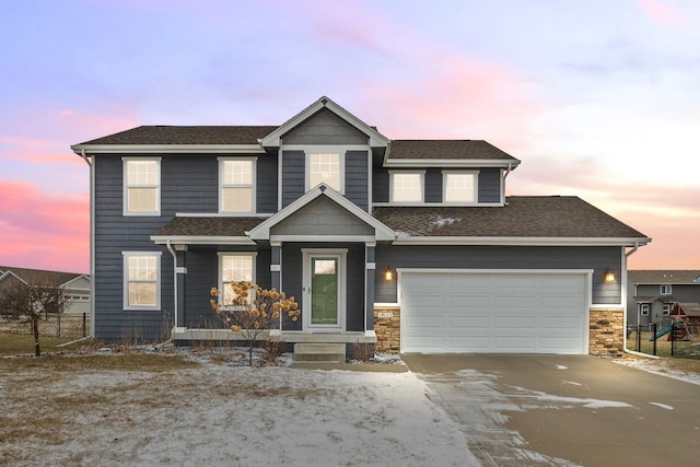 view of front facade featuring a garage