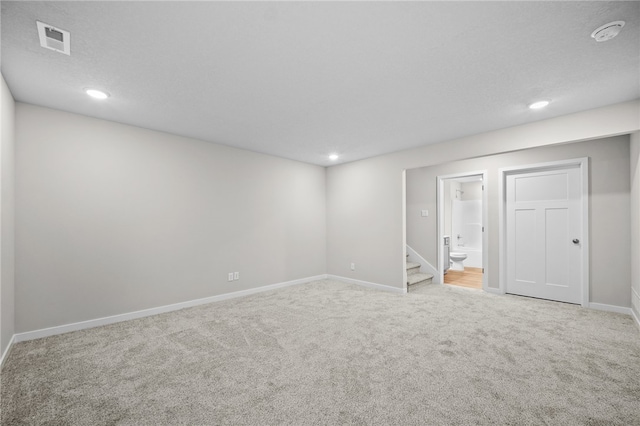 basement featuring carpet