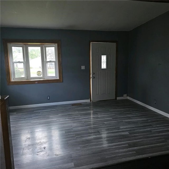 entrance foyer featuring dark hardwood / wood-style flooring