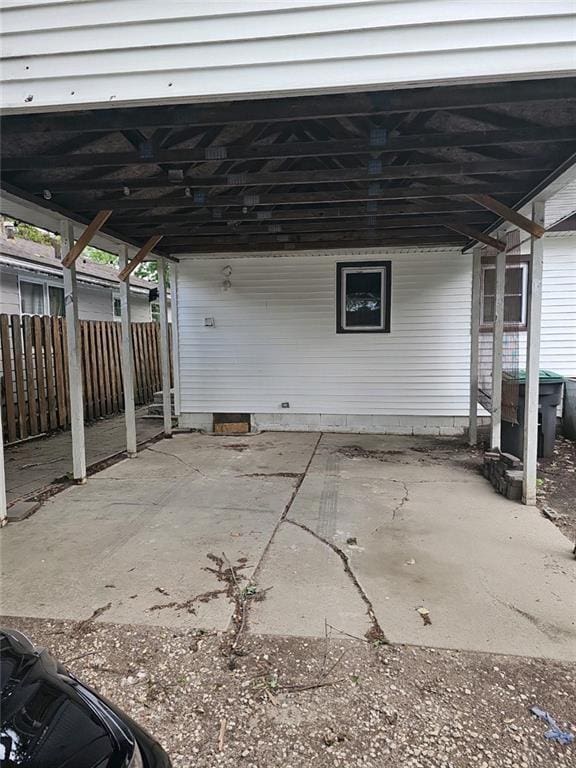 view of patio / terrace with a carport