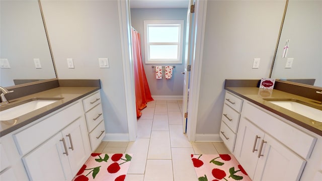 bathroom featuring vanity and tile patterned floors