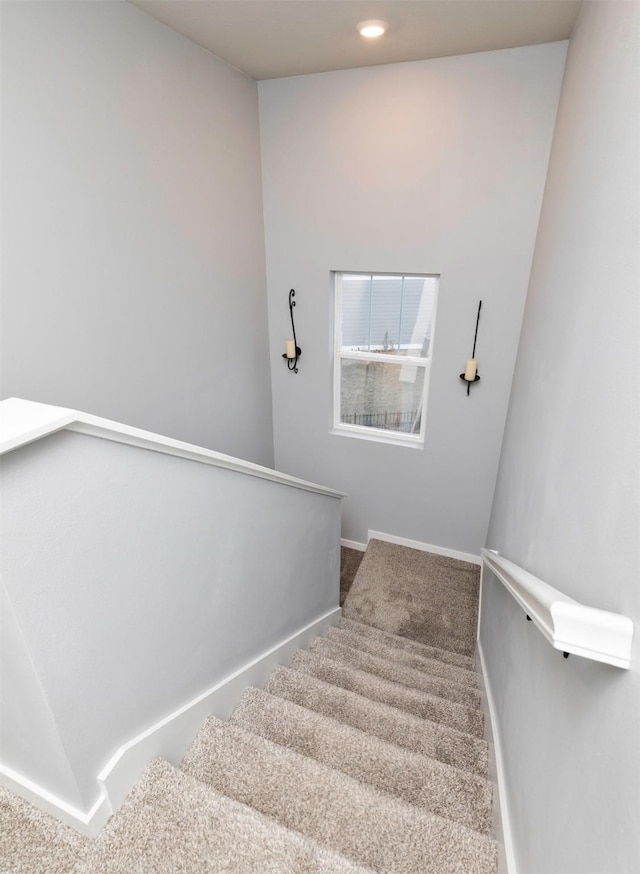 stairs with carpet floors