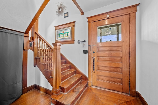 foyer featuring hardwood / wood-style floors