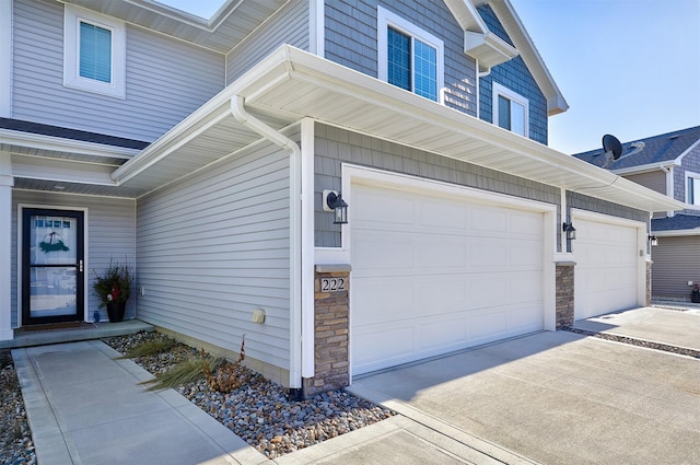 exterior space featuring a garage