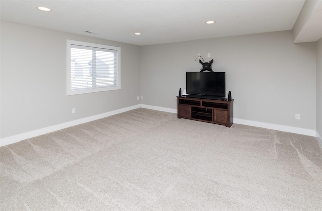 living room with carpet floors