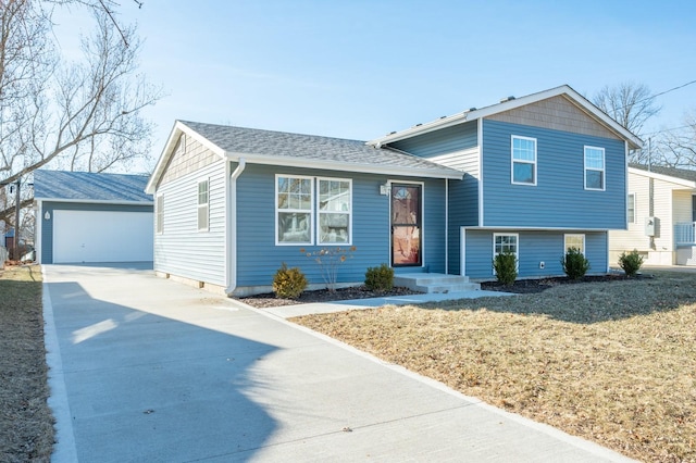 tri-level home with a garage